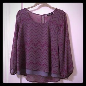 Papermoon Maroon & Grey Top - Stitch Fix